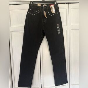 NWT Levi's Womens 501 Black Straight Jeans